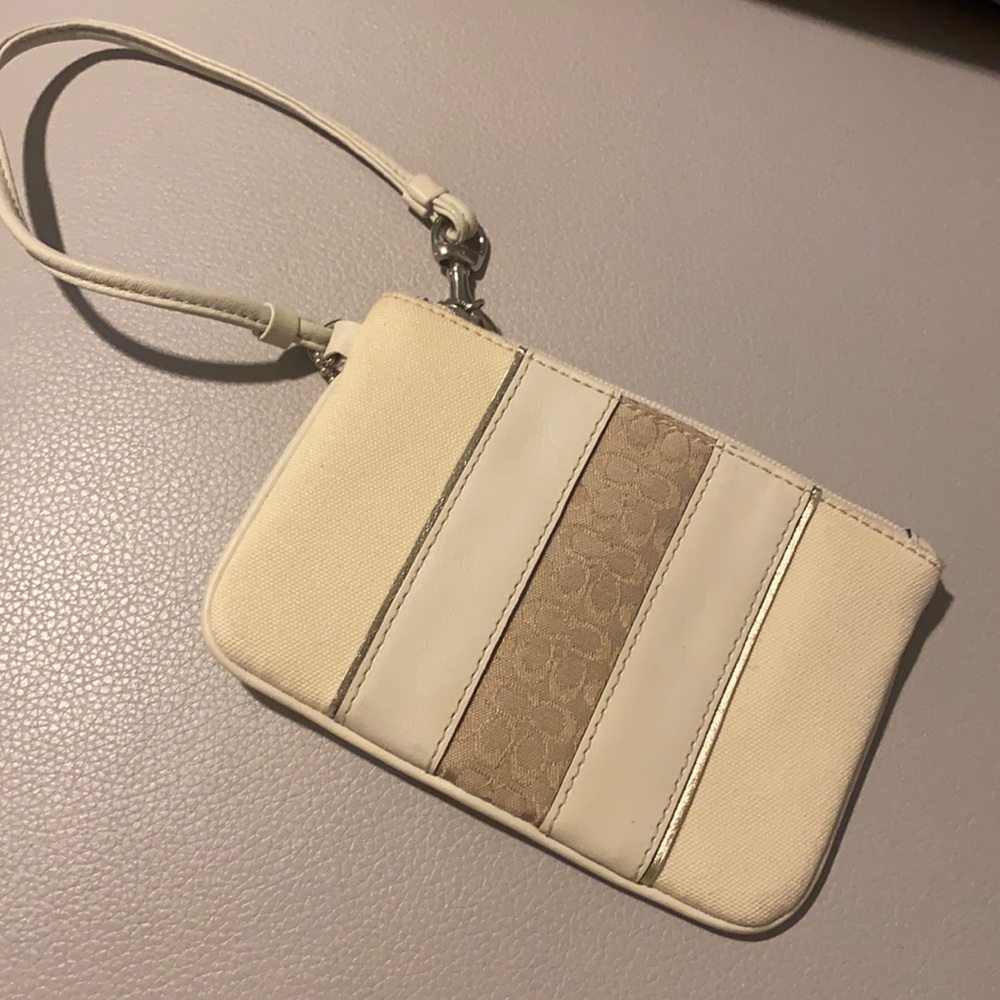 Coach canvas wristlet